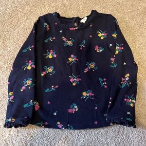 Gap Size 5T adorable navy ribbed, floral print shirt